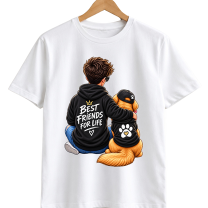 Best Friends For Life – Boy & Dog Premium Graphic T-Shirt